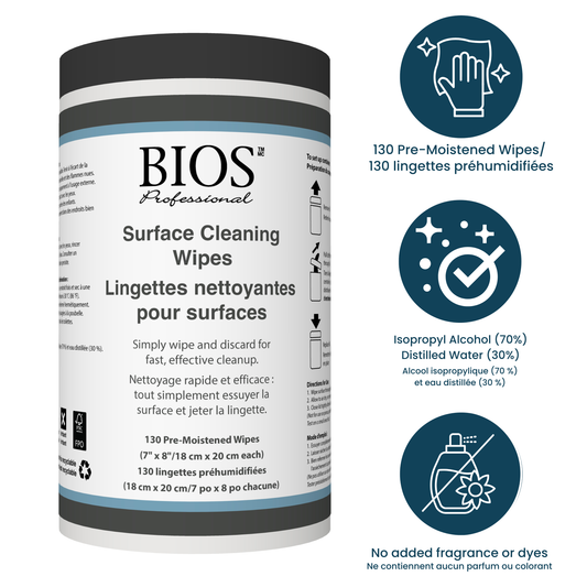 Lingettes nettoyantes pour surfaces