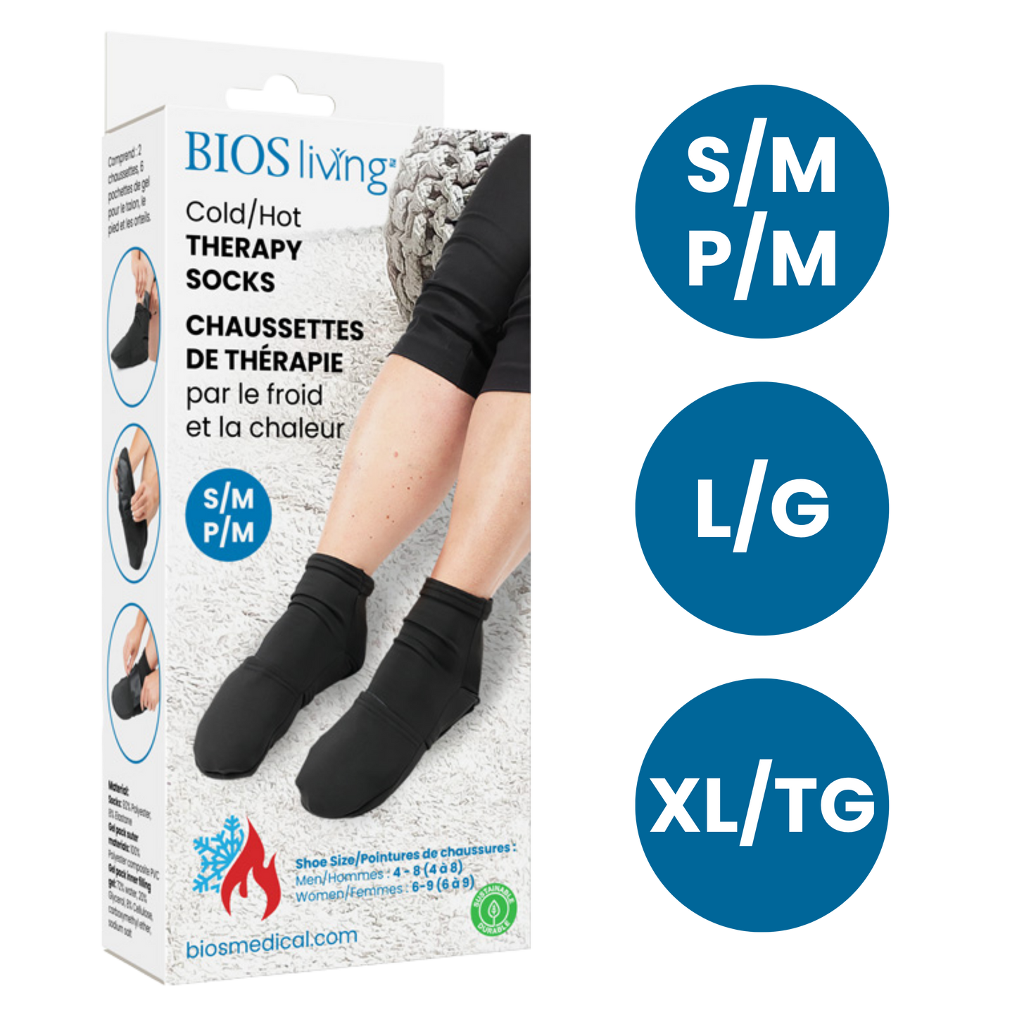 Chaussettes de thérapie par le froid et la chaleur