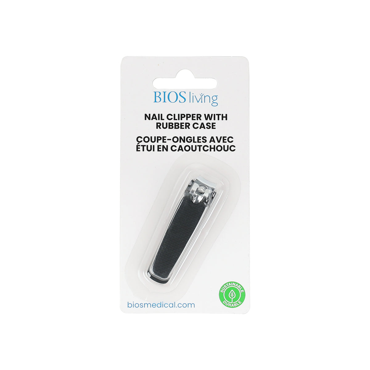 NAIL CLIPPER WITH RUBBER CASE packaging front