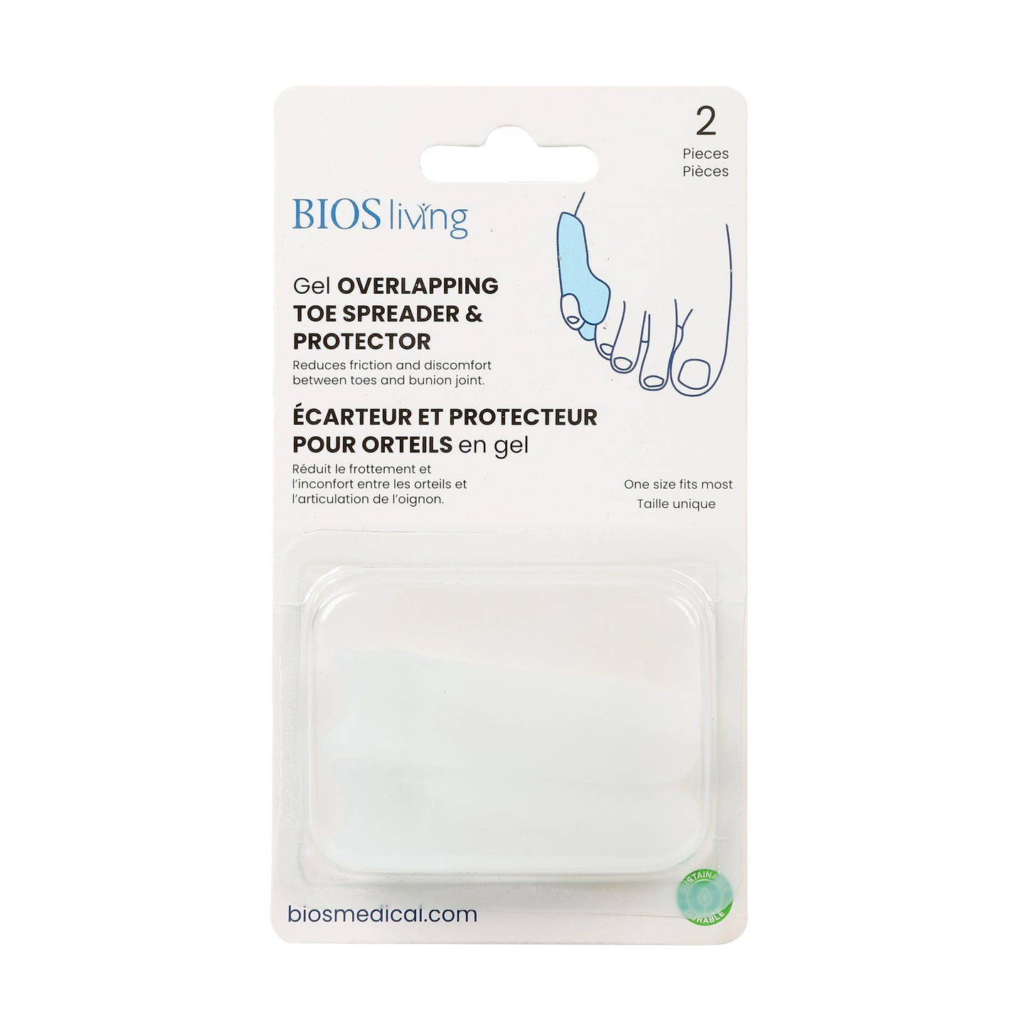 Gel OVERLAPPING TOE SPREADER & PROTECTOR package front