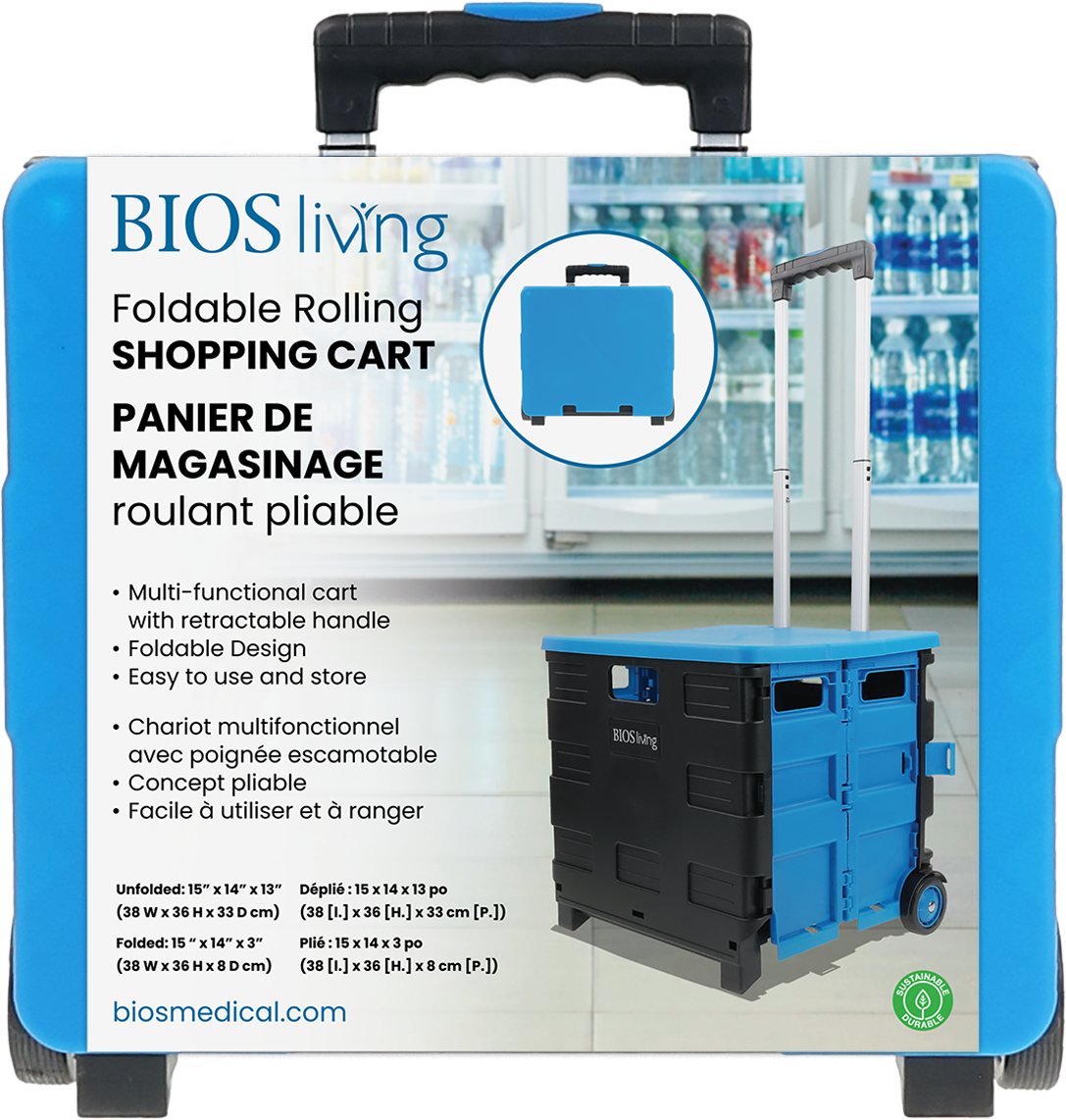 Panier de magasinage roulant pliable